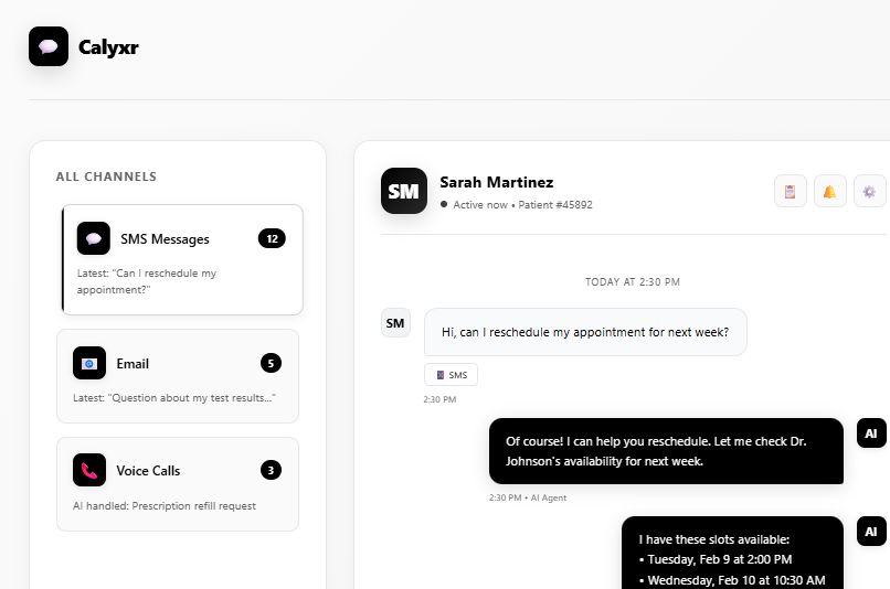 Patient Messaging Interface